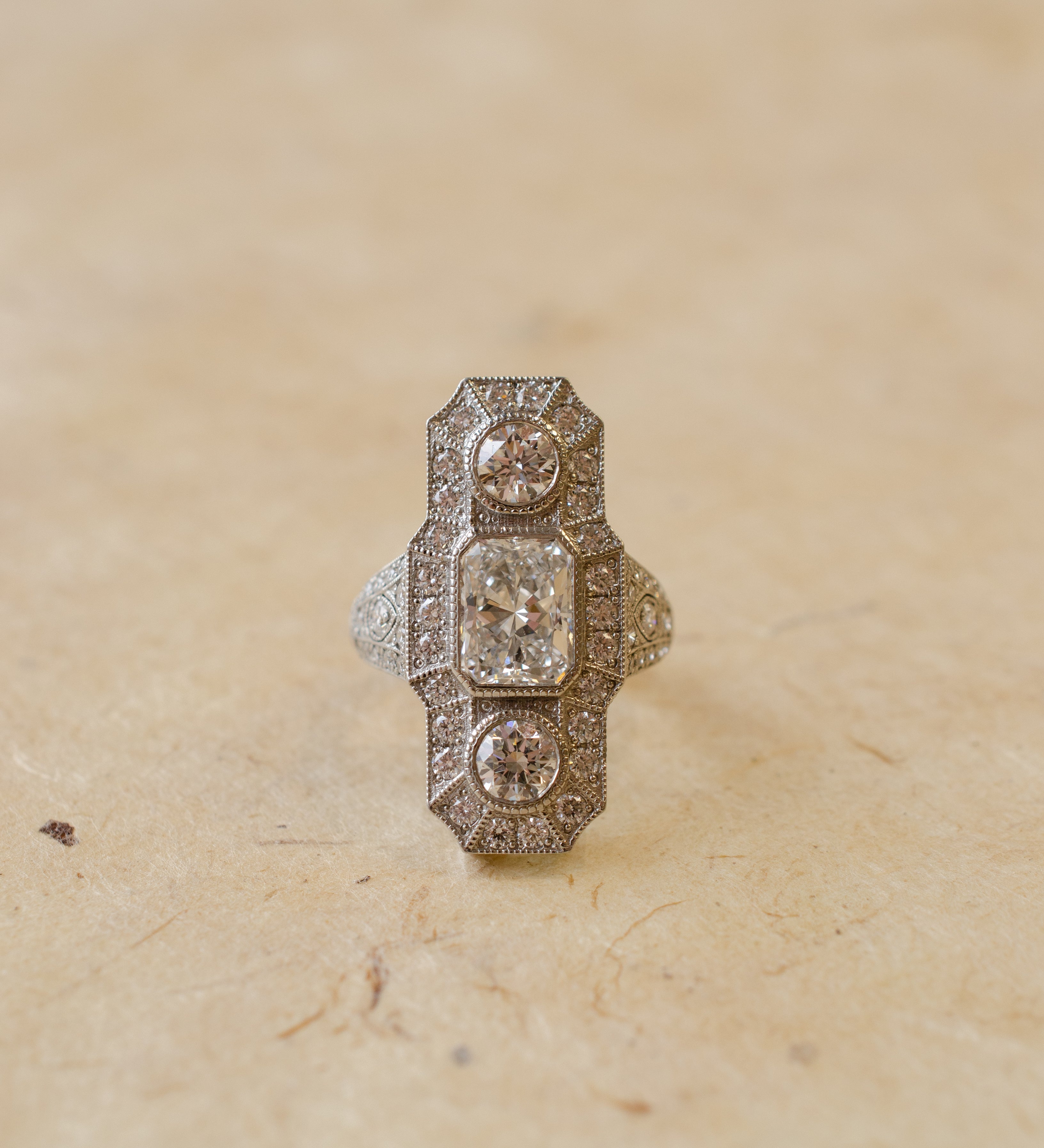 Diamond Art Deco Statement Dress Ring