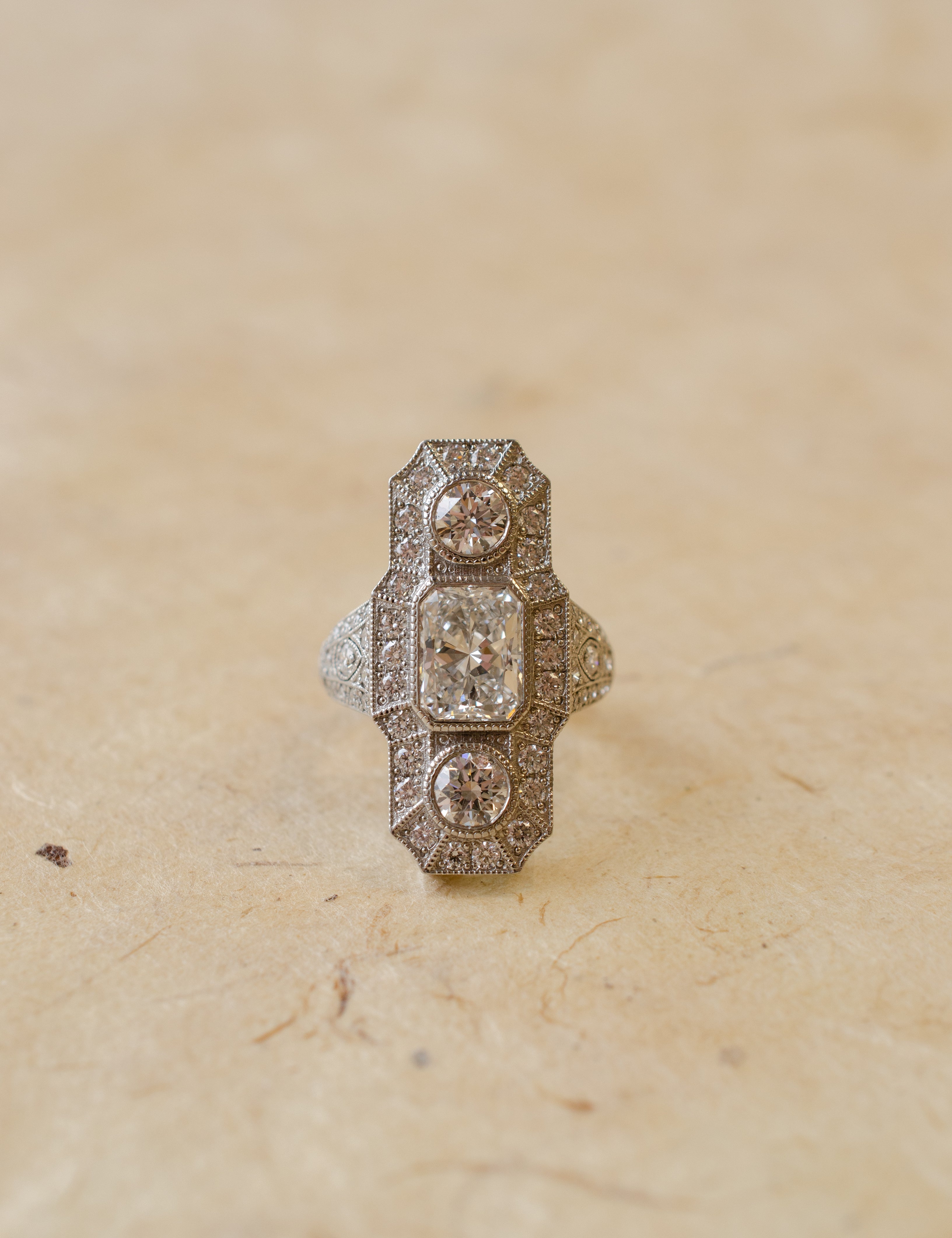 Diamond Art Deco Statement Dress Ring