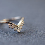 Diamond Wishbone Fitted Wedding Ring in Platinum