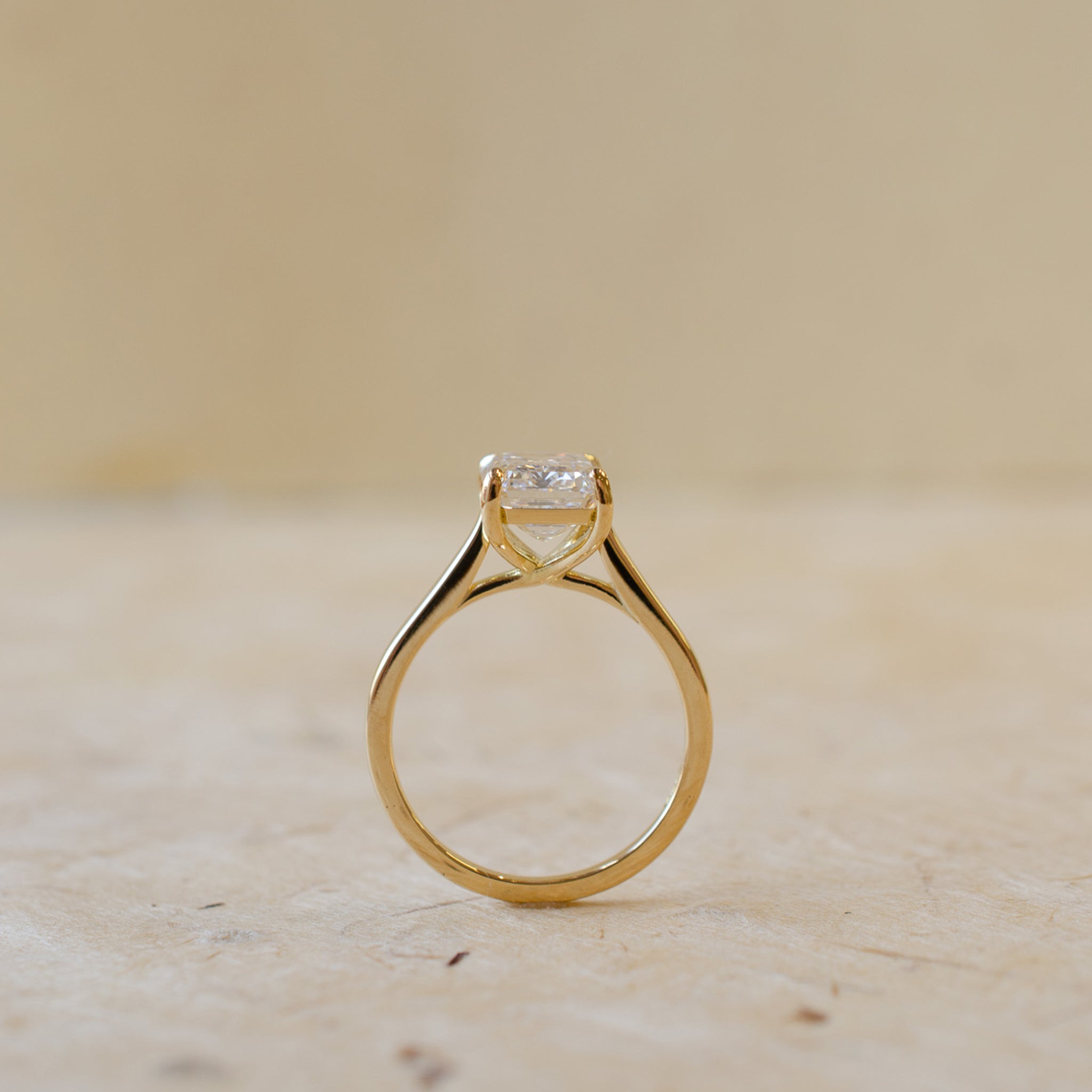Emerald Cut Diamond Solitaire Engagement Ring