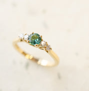 Tourmaline & Diamond Engagement Ring 18ct Yellow Gold