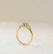 Tourmaline & Diamond Engagement Ring 18ct Yellow Gold