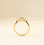 Tourmaline & Diamond Engagement Ring 18ct Yellow Gold
