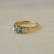 Blue Diamond Trilogy Engagement Ring