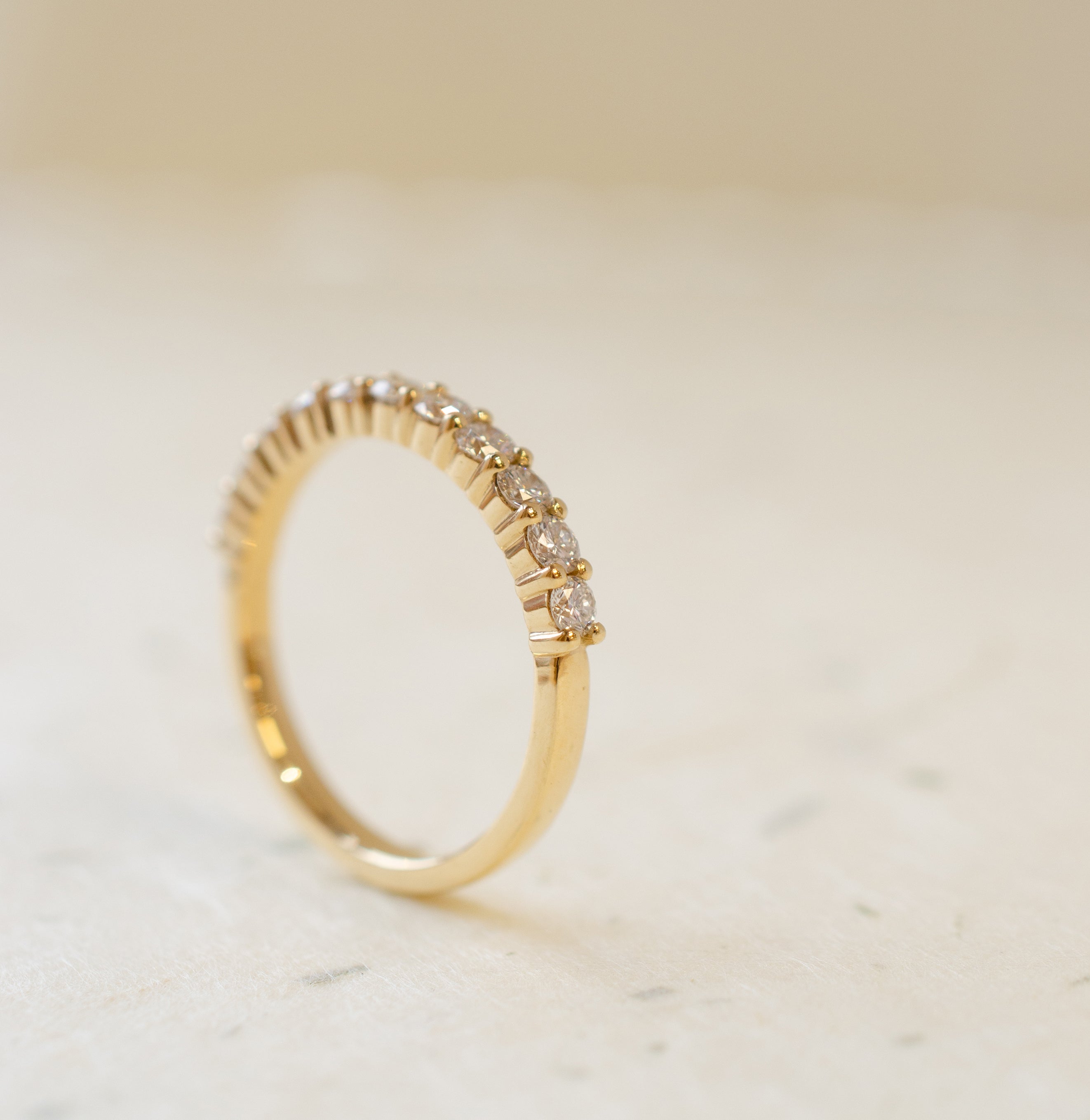 Diamond Claw Set Eternity Wedding Ring In Yellow Gold