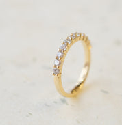 Diamond Claw Set Eternity Wedding Ring In Yellow Gold