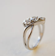 Diamond Trilogy Crossover Engagement Ring In Platinum