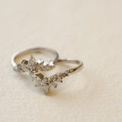 Double Diamond Enhancer Crown Wedding Eternity Ring Set