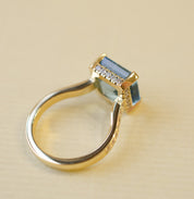 Aquamarine & Diamond Engagement Ring