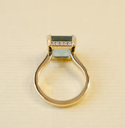 Aquamarine & Diamond Engagement Ring