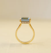 Aquamarine & Diamond Engagement Ring