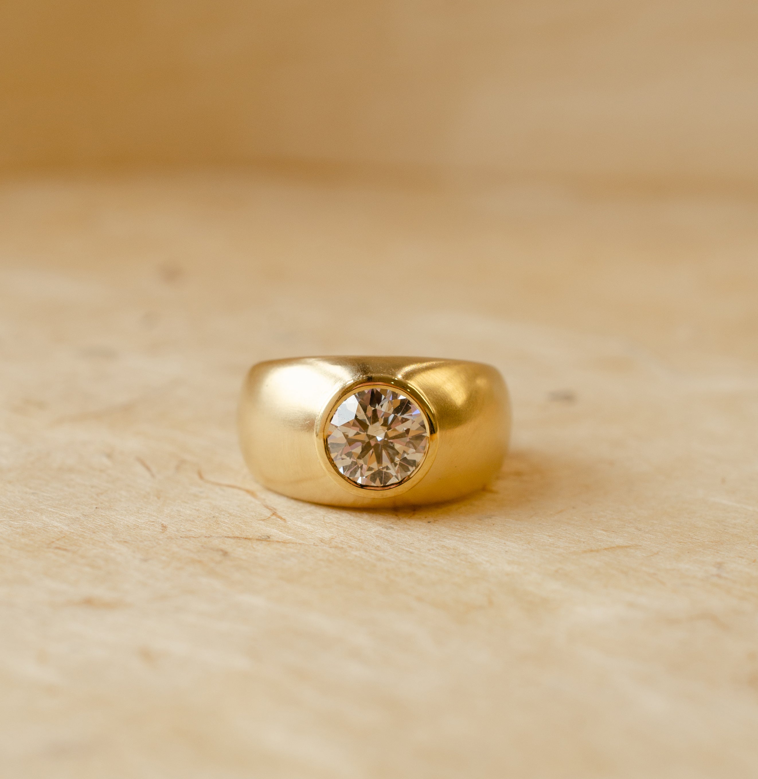 Diamond Domed Engagement Ring
