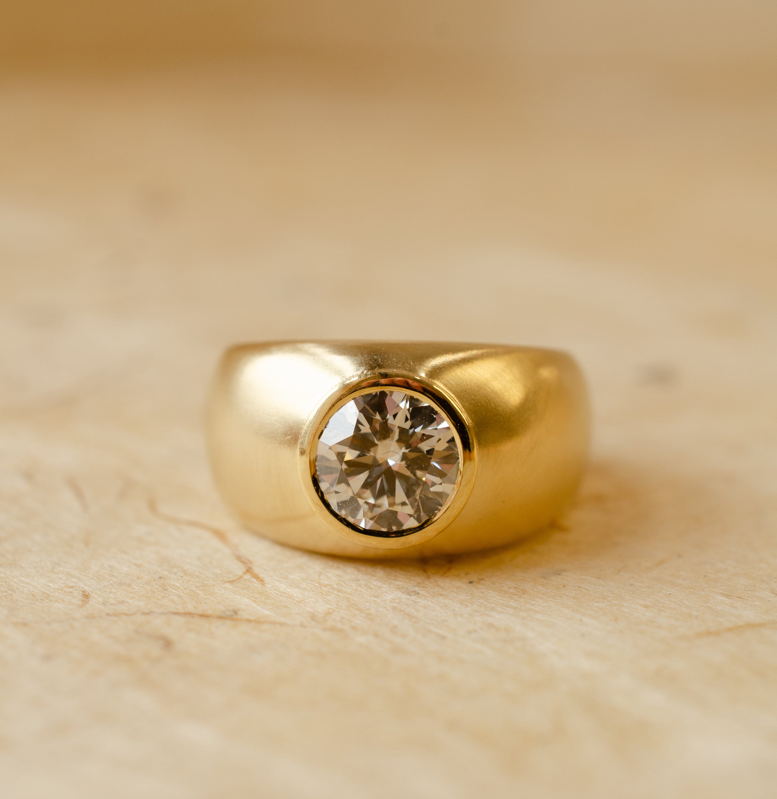 Diamond Domed Engagement Ring