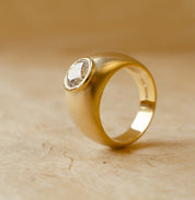Diamond Domed Engagement Ring