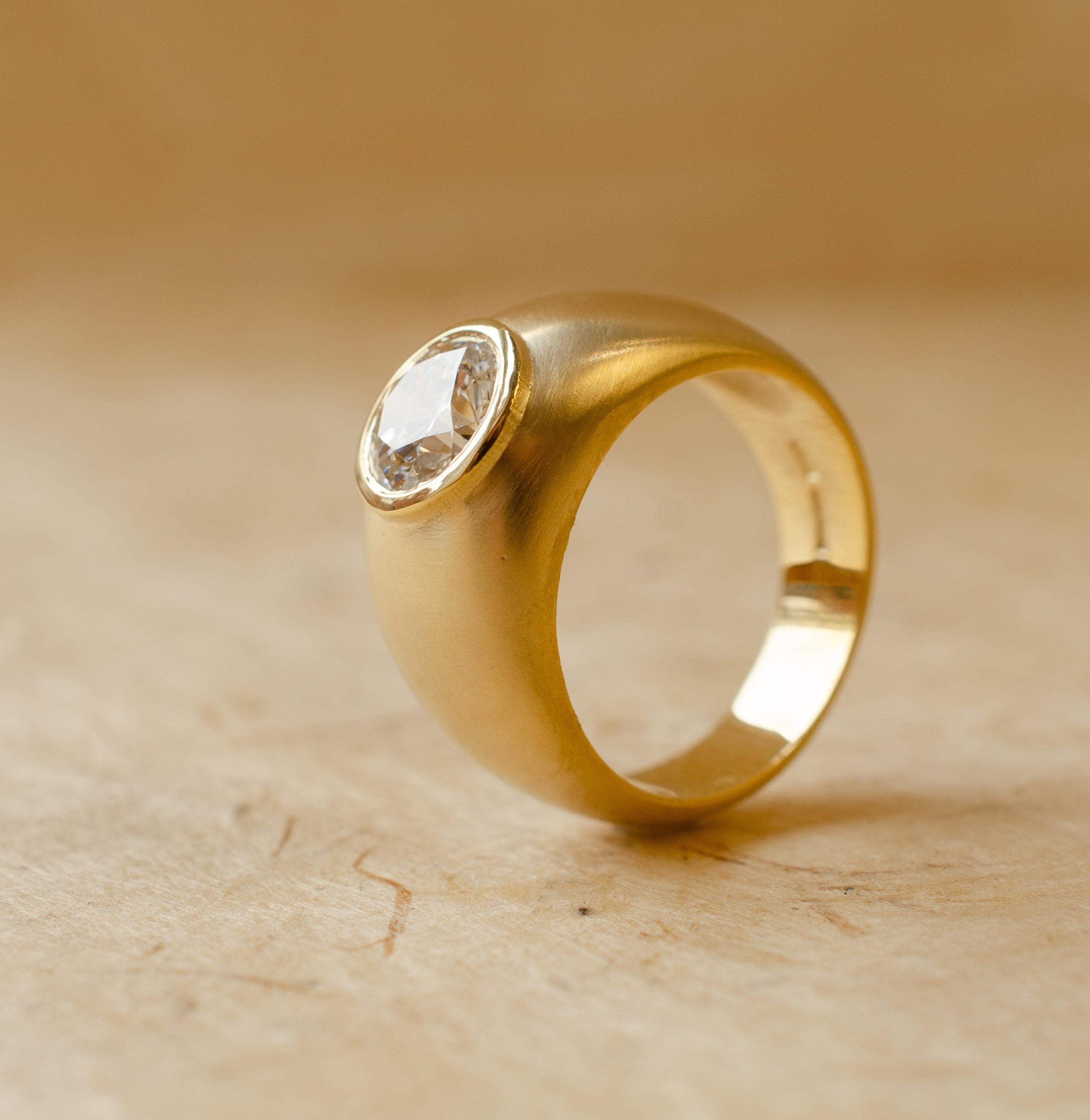 Diamond Domed Engagement Ring