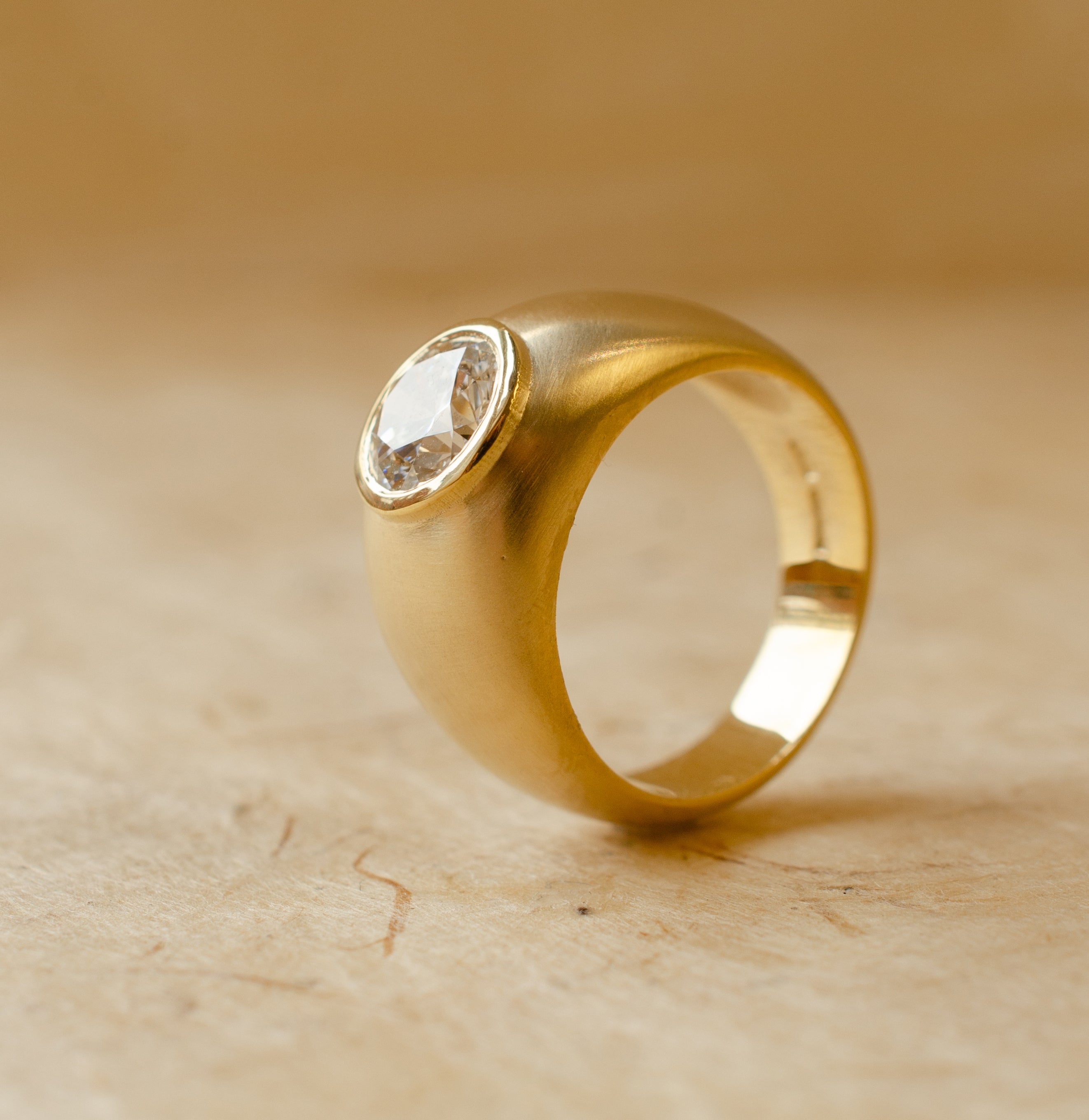 Diamond Domed Engagement Ring