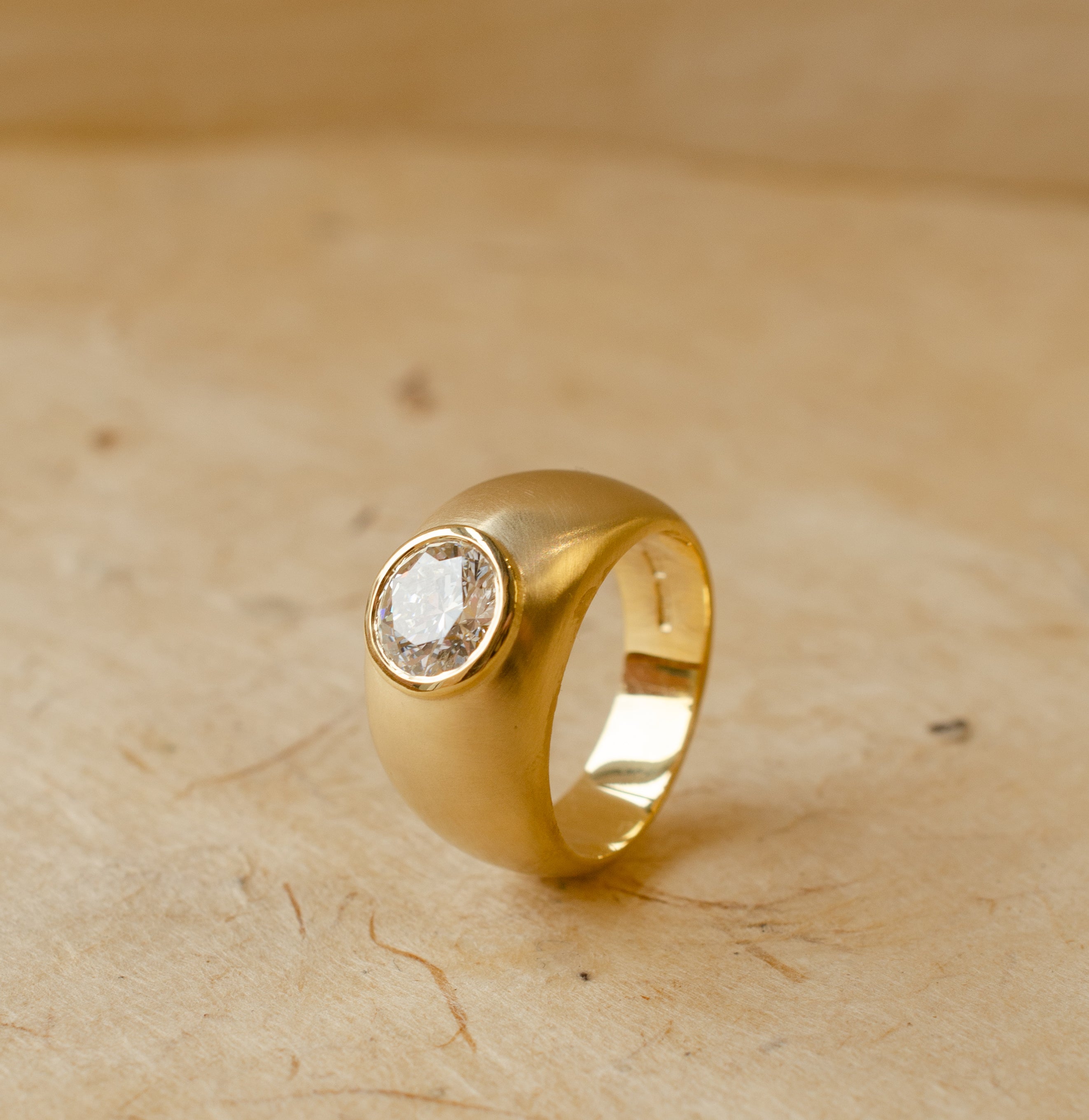 Diamond Domed Engagement Ring