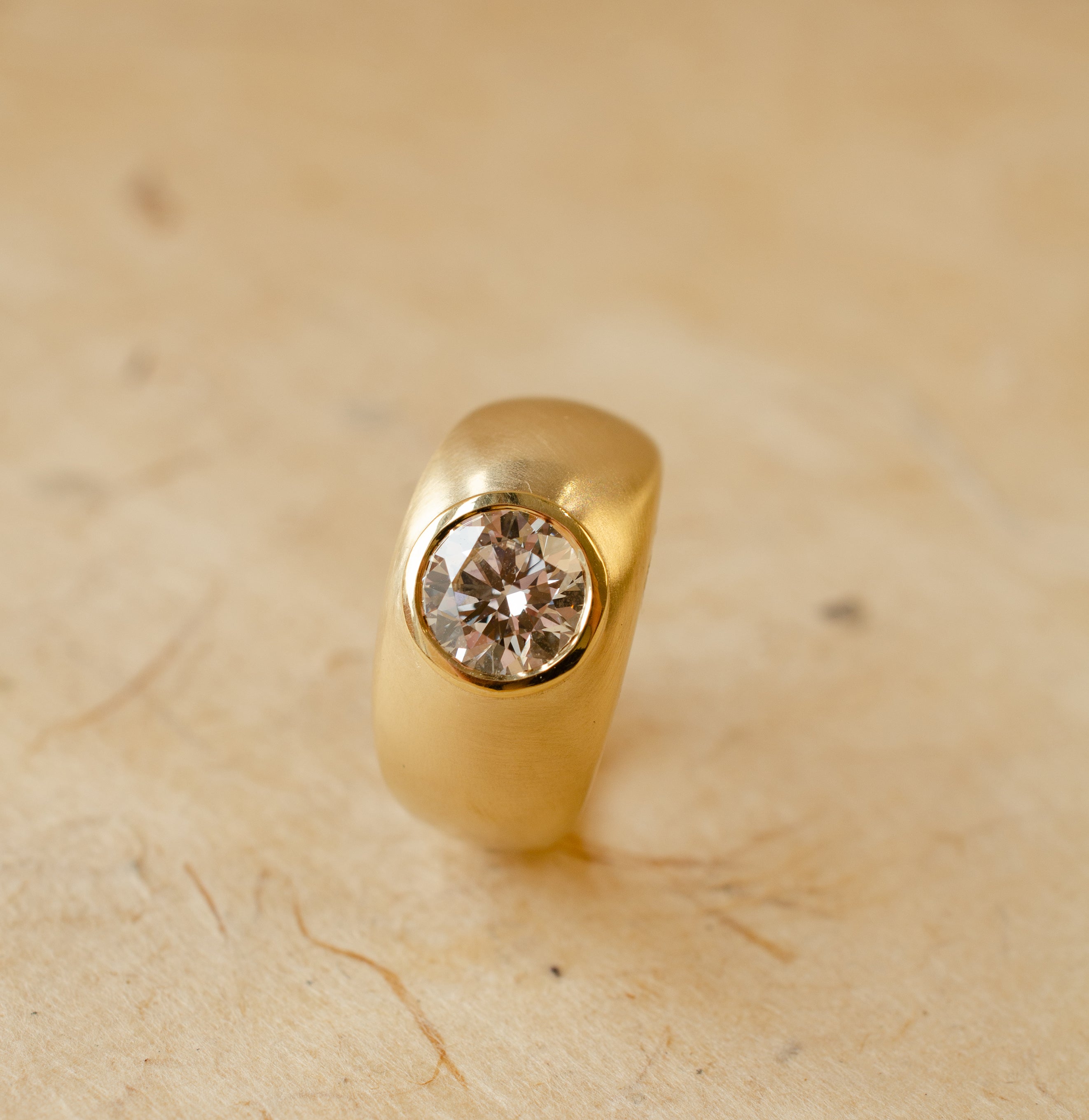Diamond Domed Engagement Ring