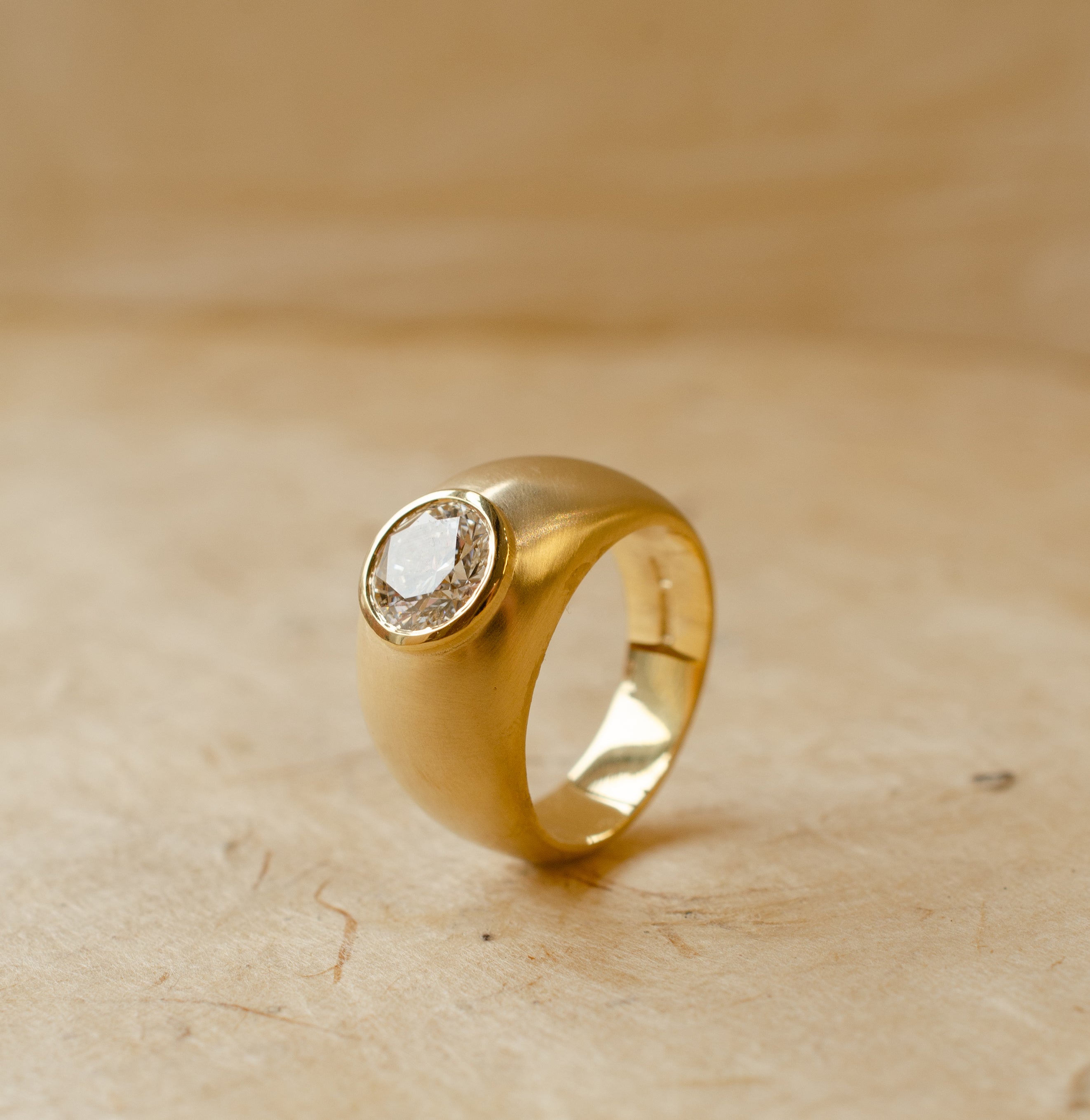 Diamond Domed Engagement Ring