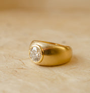 Diamond Domed Engagement Ring