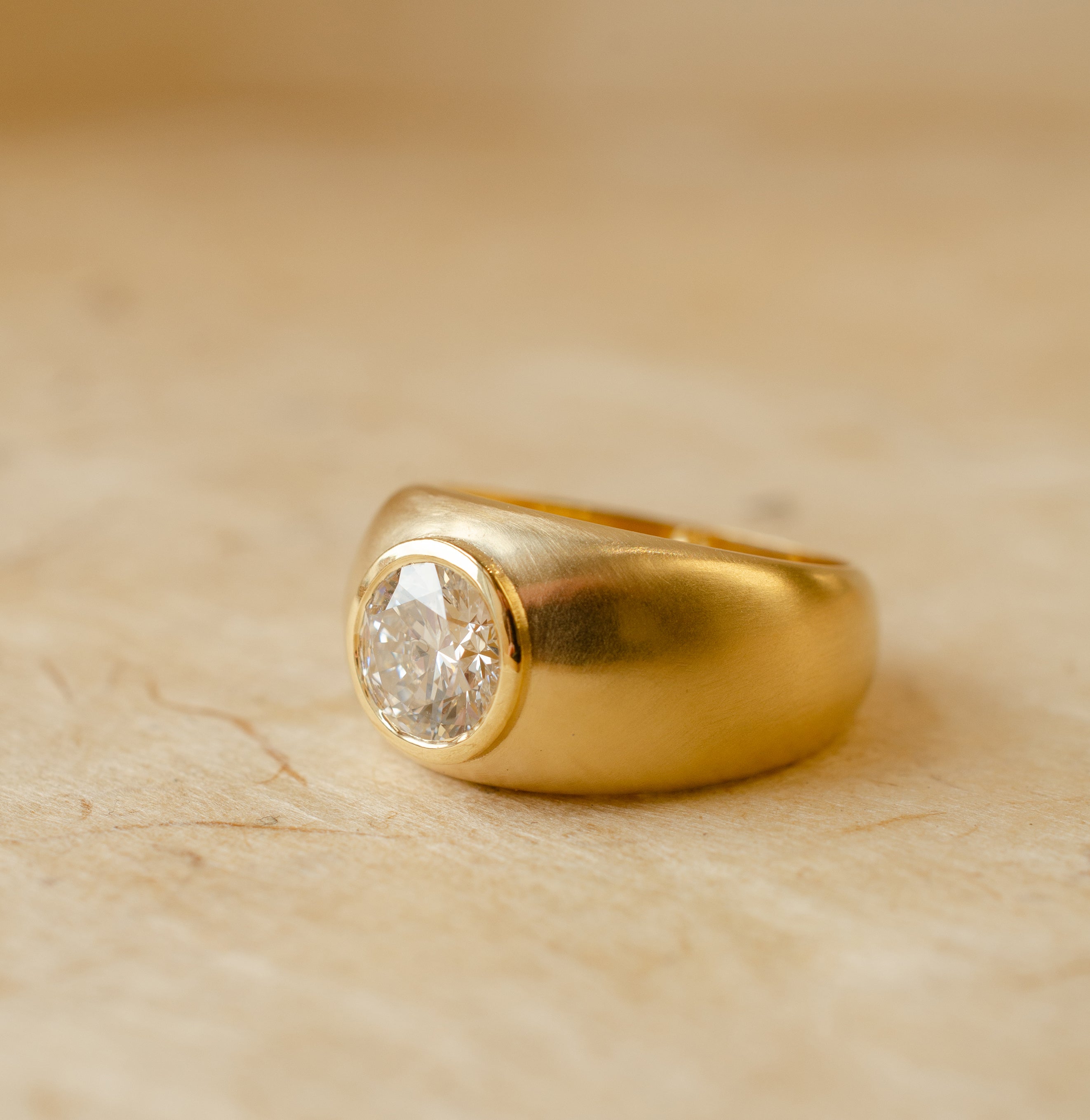 Diamond Domed Engagement Ring