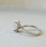 Oval Diamond Collar Engagement Ring