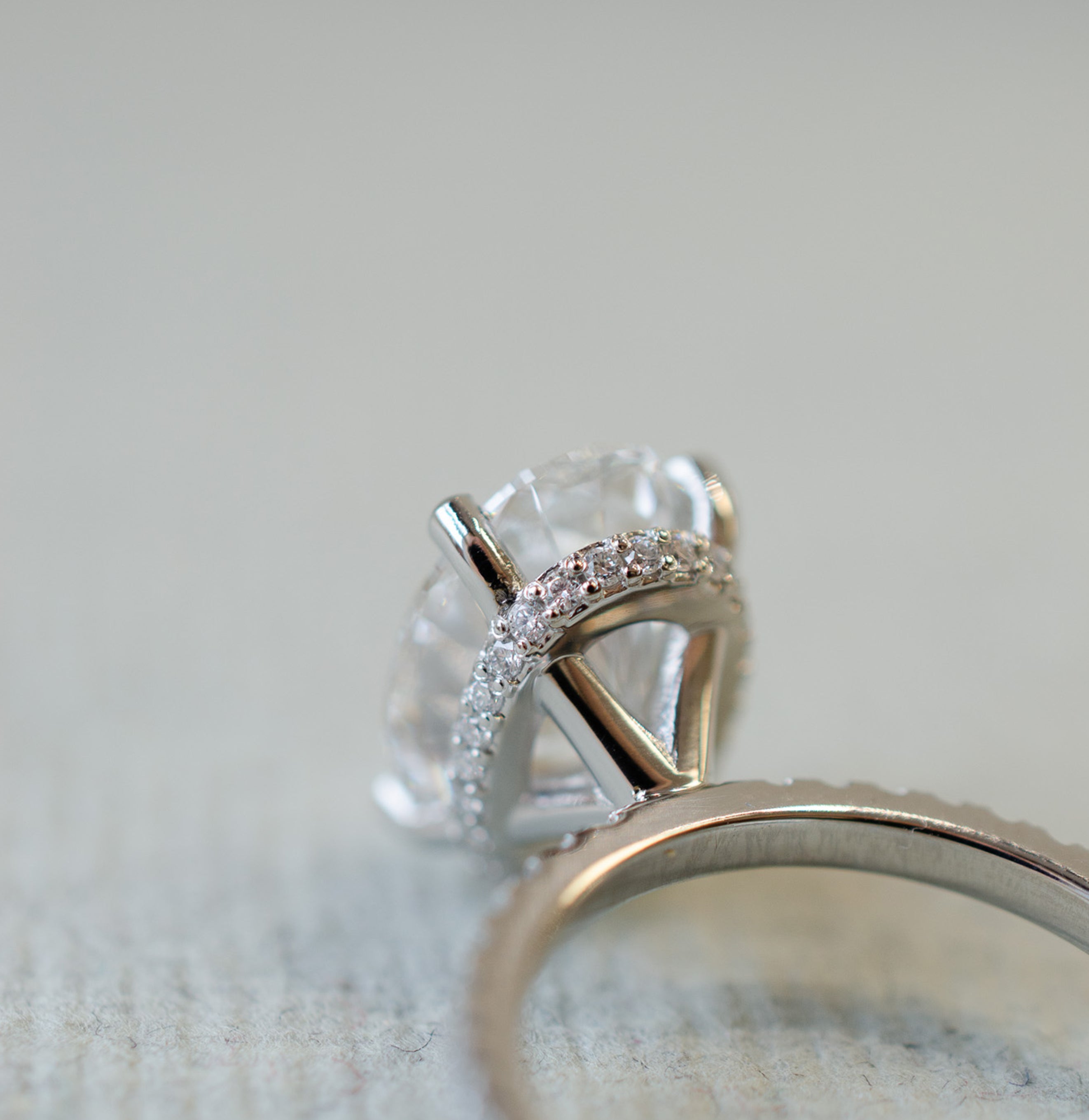 Oval Diamond Collar Engagement Ring
