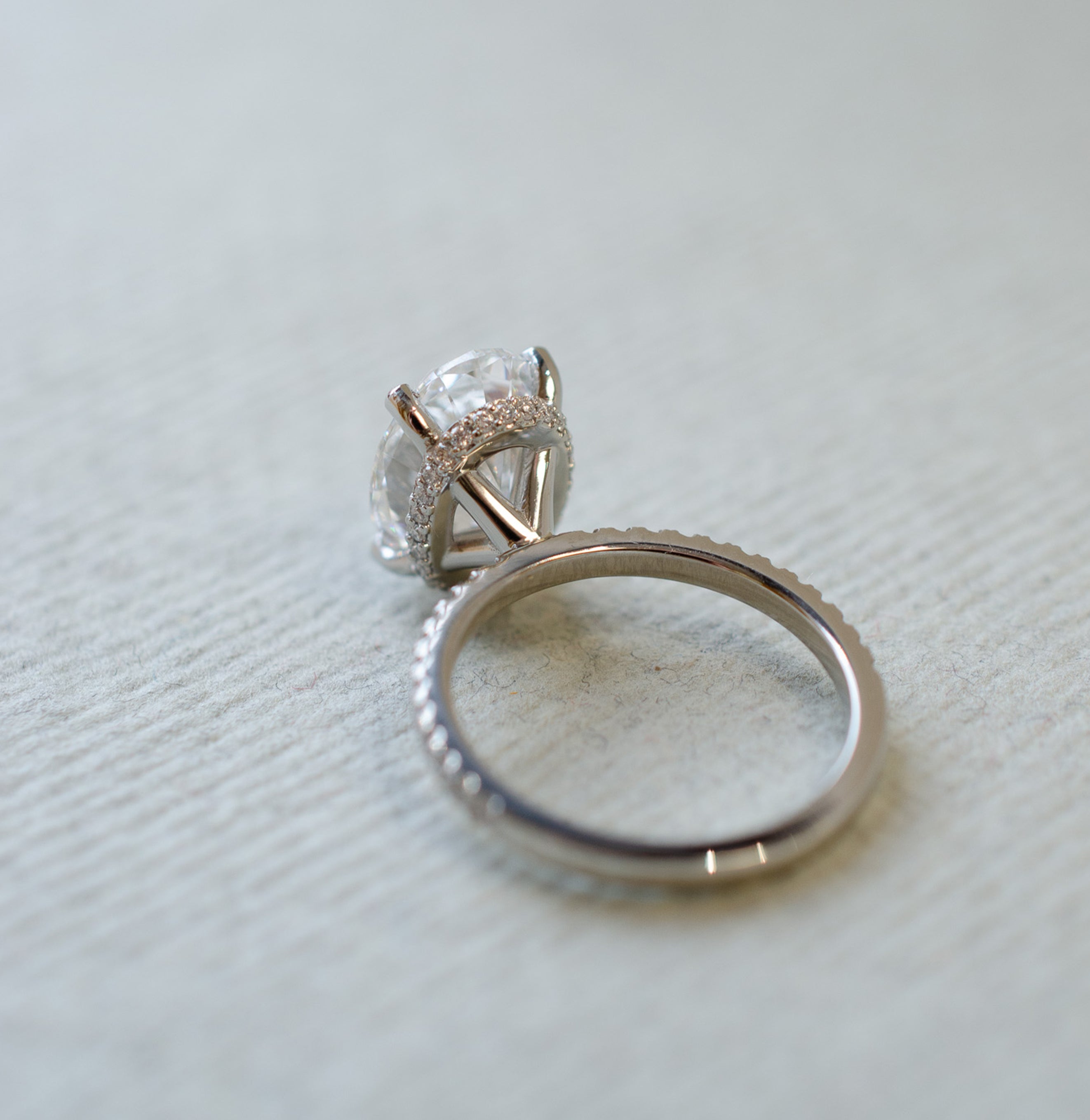 Oval Diamond Collar Engagement Ring
