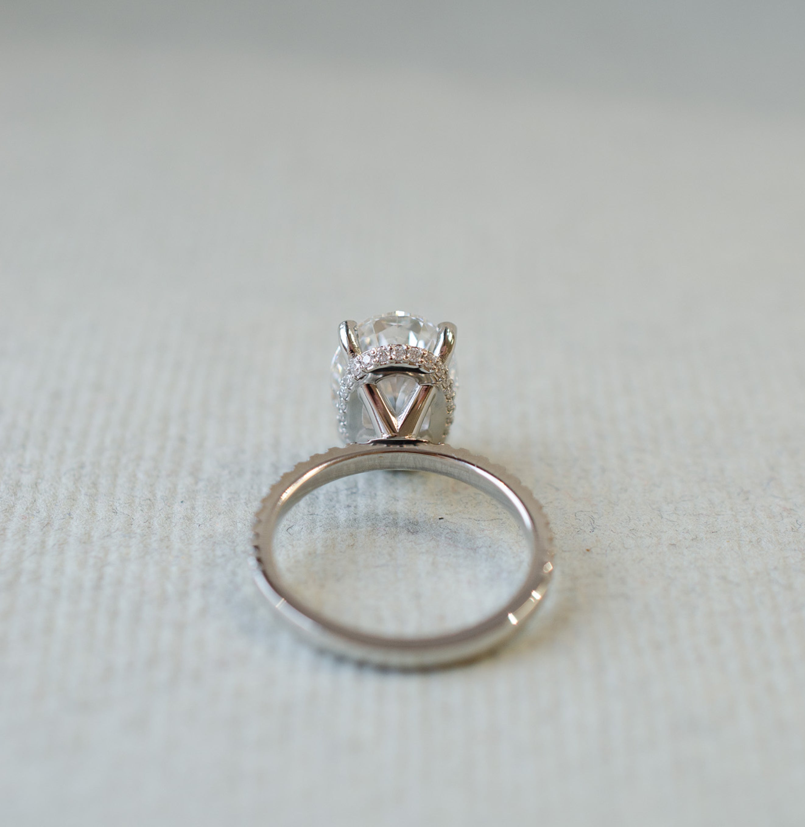Oval Diamond Collar Engagement Ring