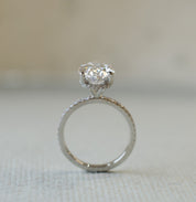 Oval Diamond Collar Engagement Ring