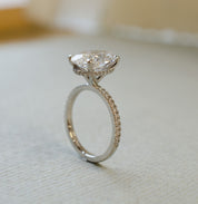 Oval Diamond Collar Engagement Ring