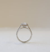 Radiant Cut Diamond Halo Engagement Ring