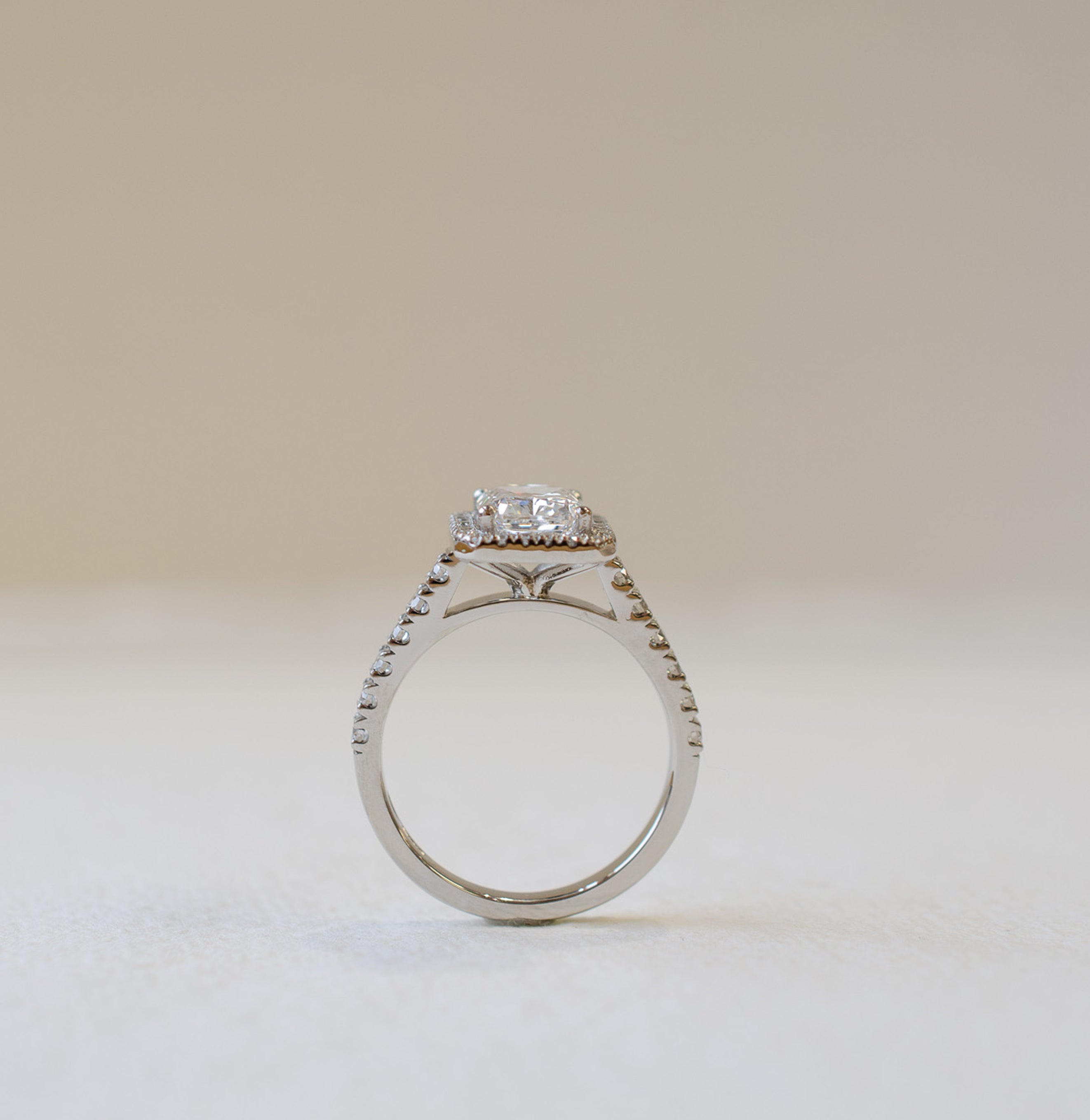 Radiant Cut Diamond Halo Engagement Ring