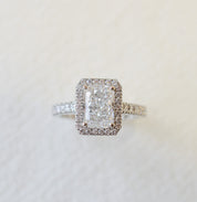 Radiant Cut Diamond Halo Engagement Ring