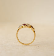 Diamond & Ruby Cluster Bubble Ring