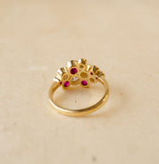 Diamond & Ruby Cluster Bubble Ring