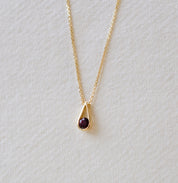 Ruby Pear Drop Necklace In 18ct Yellow Gold