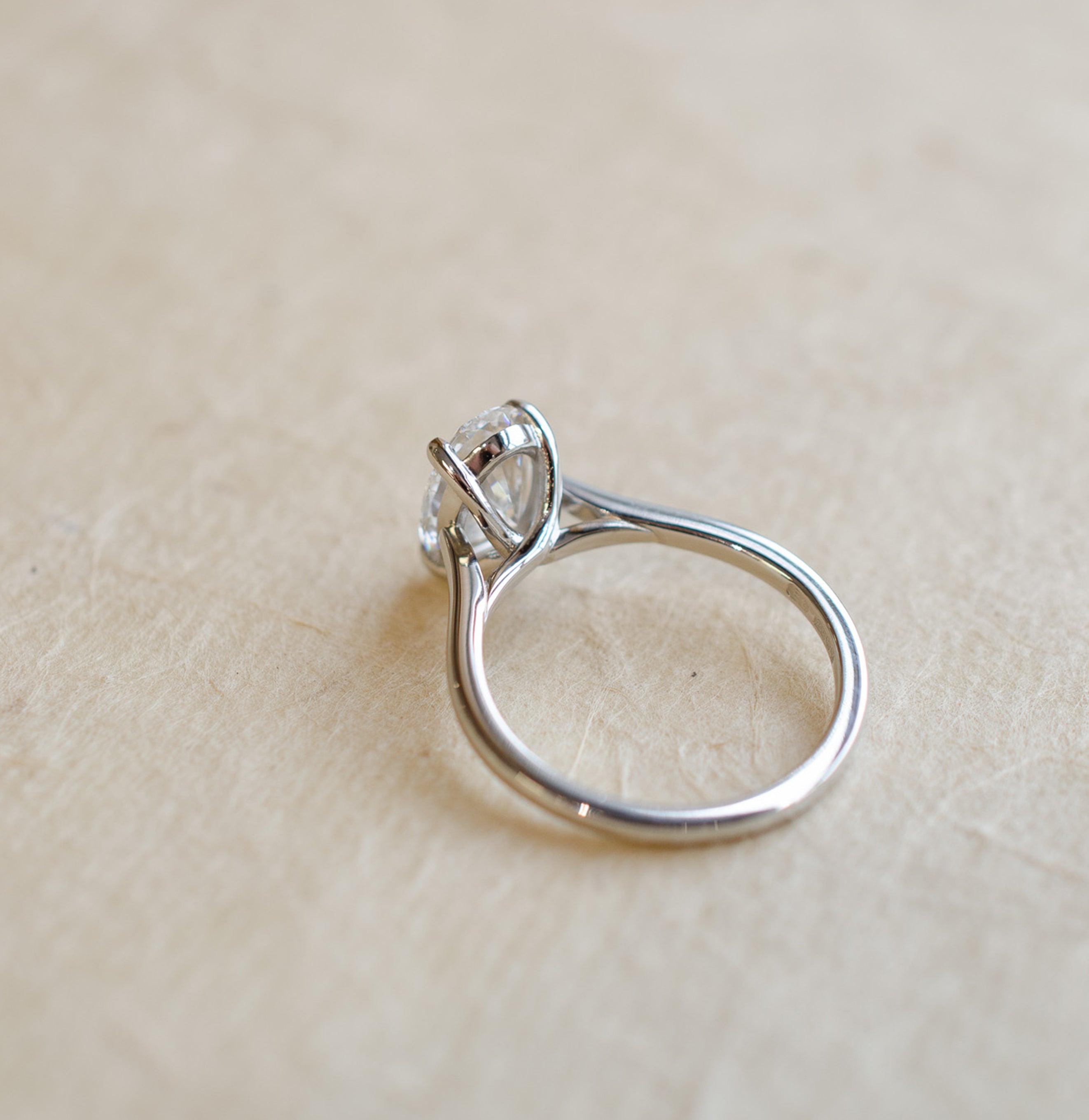 Oval Diamond Solitaire Engagement Ring In Platinum