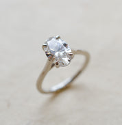 Oval Diamond Solitaire Engagement Ring In Platinum