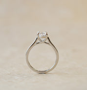 Oval Diamond Solitaire Engagement Ring In Platinum