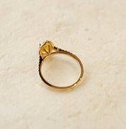 Yellow Oval Diamond Halo Engagement Ring