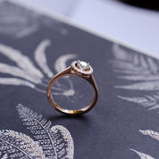 Rose Gold Round Brilliant Diamond Halo Engagement Ring