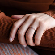 Sapphire & Diamond Eternity Wedding Ring in 18ct Rose Gold