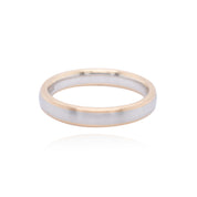 Mixed Metal Court Shape Mens Wedding Ring 4mm