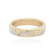 Textured Mixed Metal Mens Wedding Ring 5mm