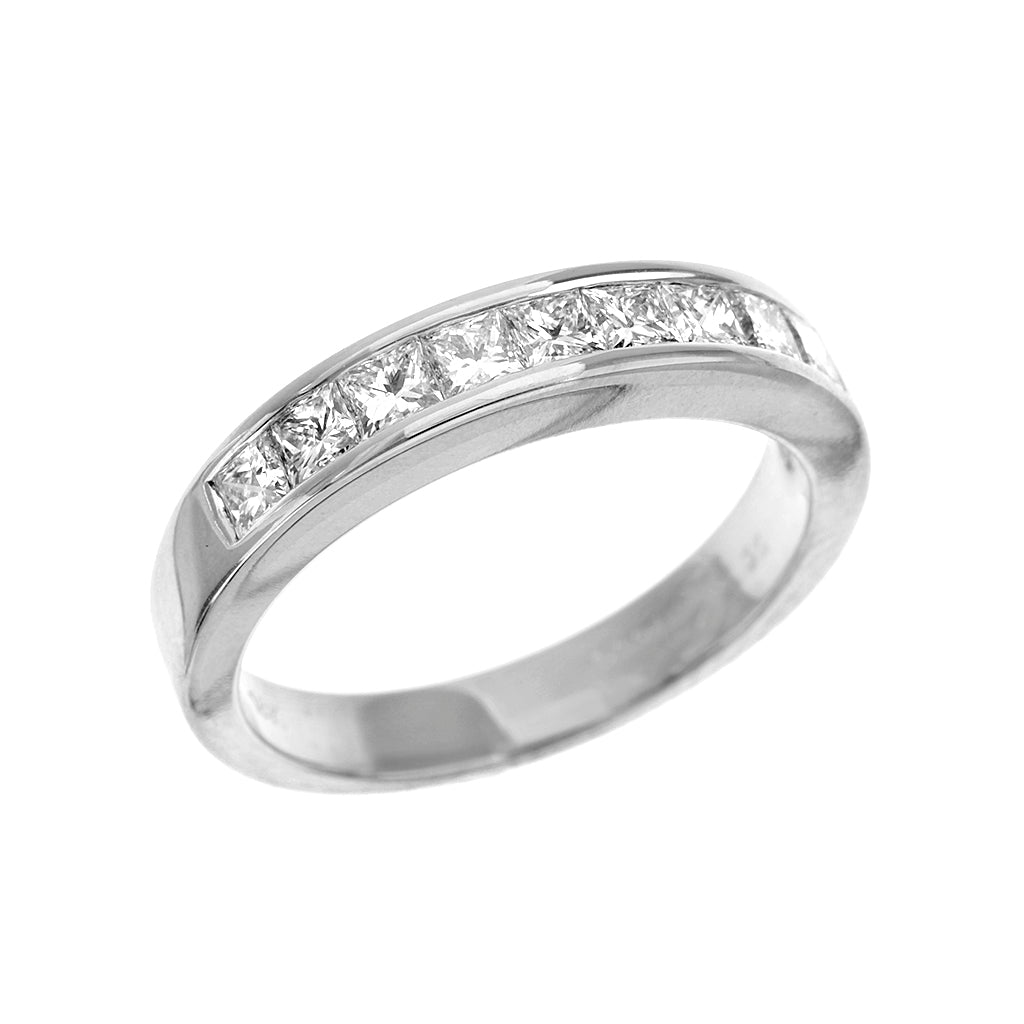 Channel Set Princess Cut Diamond Eternity Wedding Ring
