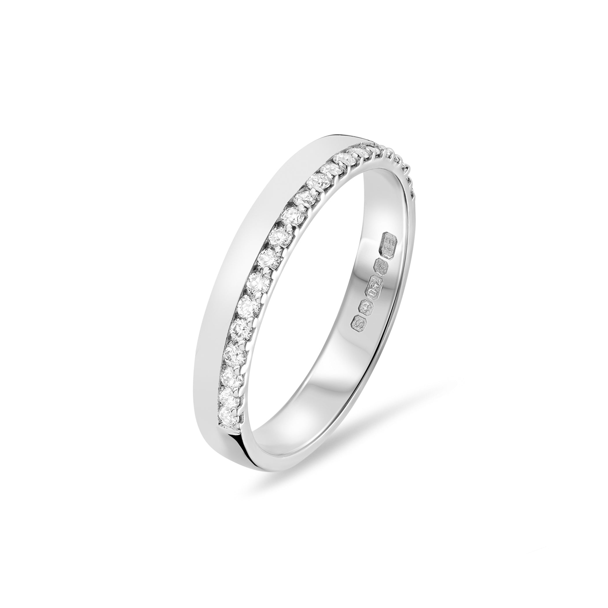 Diamond Micro Claw Set Half Eternity Wedding Ring