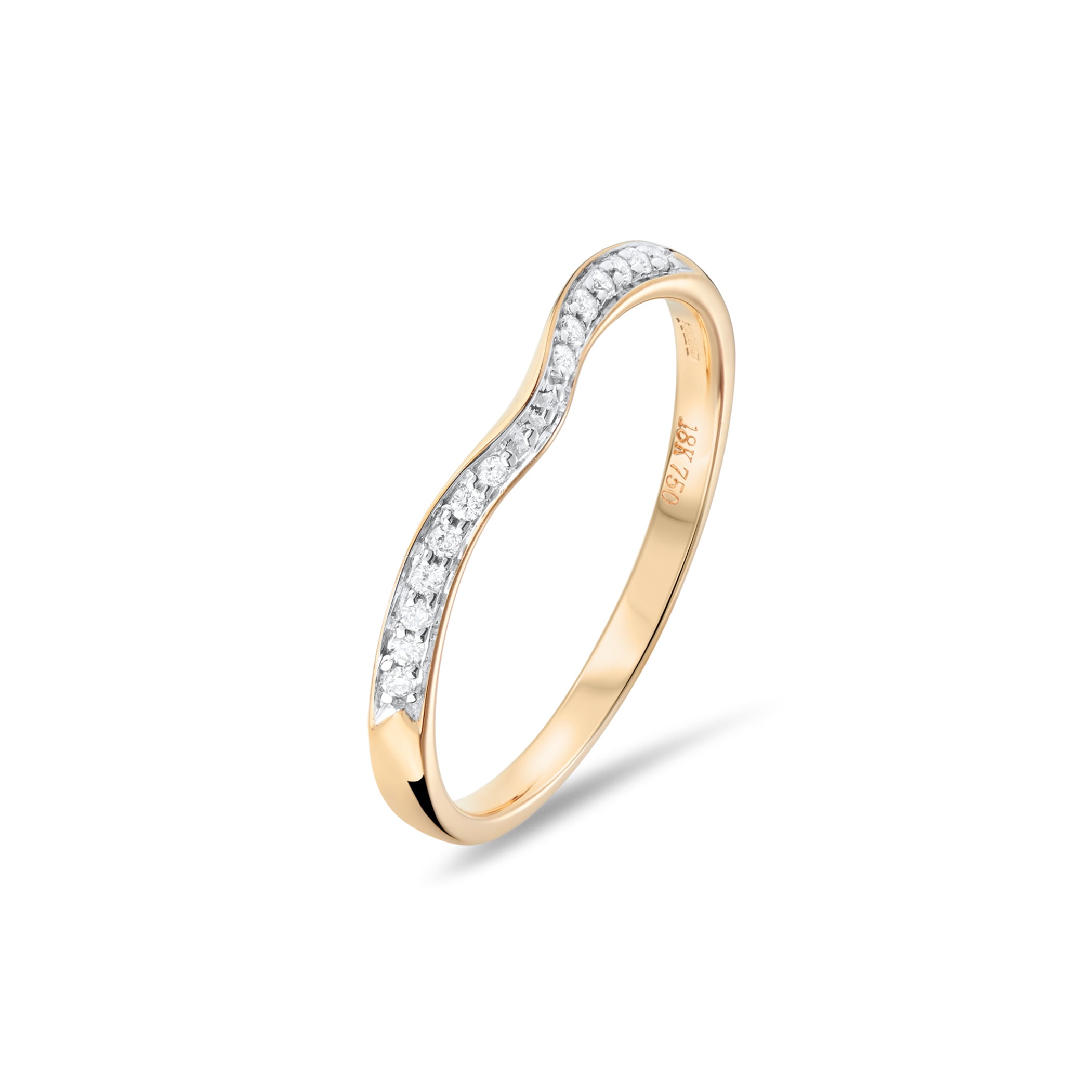 Diamond Set Fitted Wedding Ring in 18ct Rose Gold
