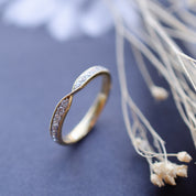 Milgrain Diamond Twist Fitted Wedding Ring