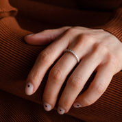 Milgrain Rub-over Set Diamond Eternity Wedding Ring